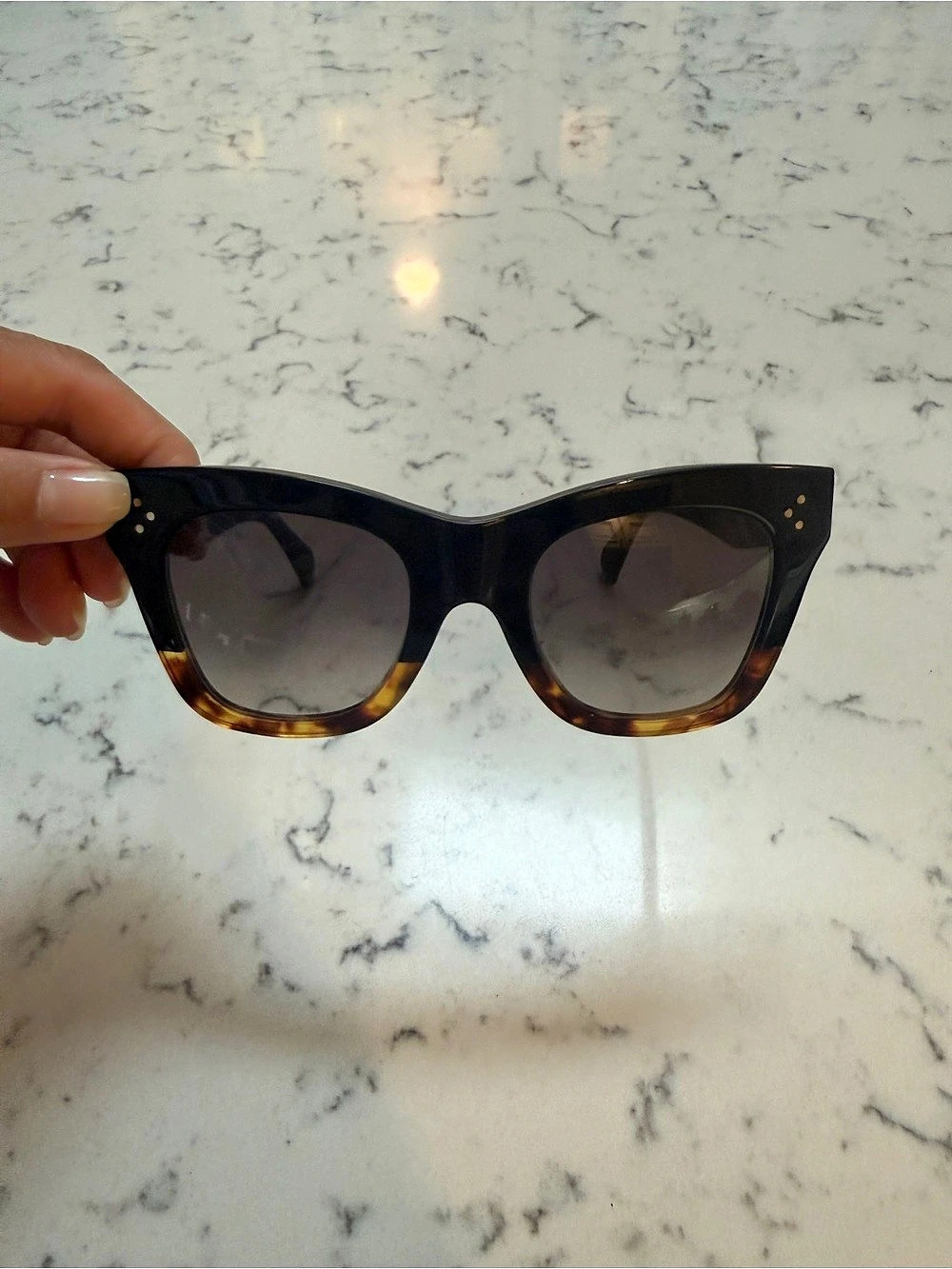 Celine Cat-Eye Sunglasses in Black & Brown